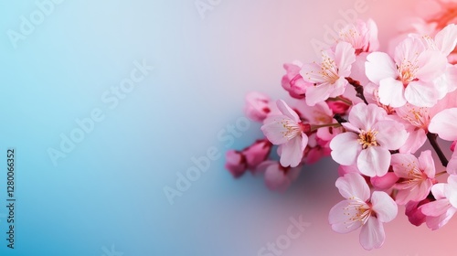 Close-up of cherry blossom blooms spring floral beauty in nature