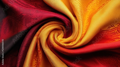 Colorful fabric texture swirl textile studio close-up artistic environment aesthetic viewpoint