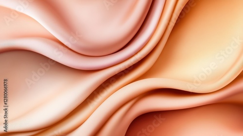 Soft waves of fabric texture abstract art digital illustration warm tones close-up design concept