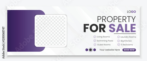 Modern Real estate Facebook cover design template banner