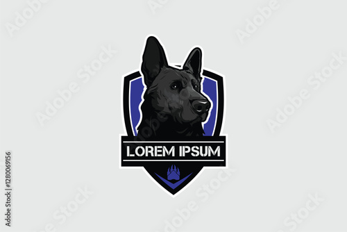 German Shepard dog vector image badge logo template