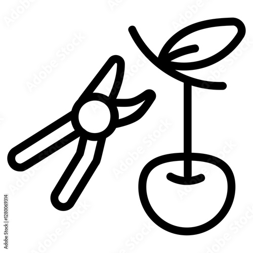 Cutting fruit Line Icon