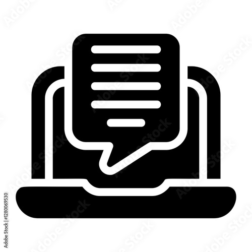Dialogue laptop Solid Icon