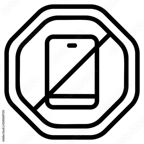 Don't bring phone Line Icon