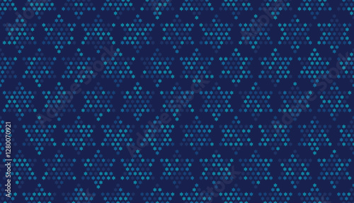 Star of David seamless blue vector background. Stylish vector repeating pattern with a Six-pointed star.
