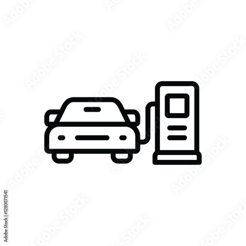 Black line icon for refuel car