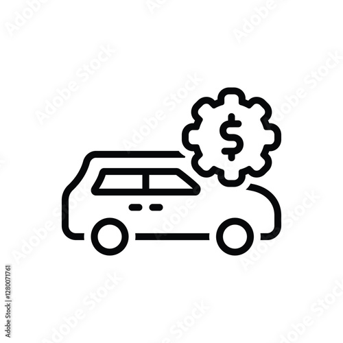 Black line icon for servicing costs