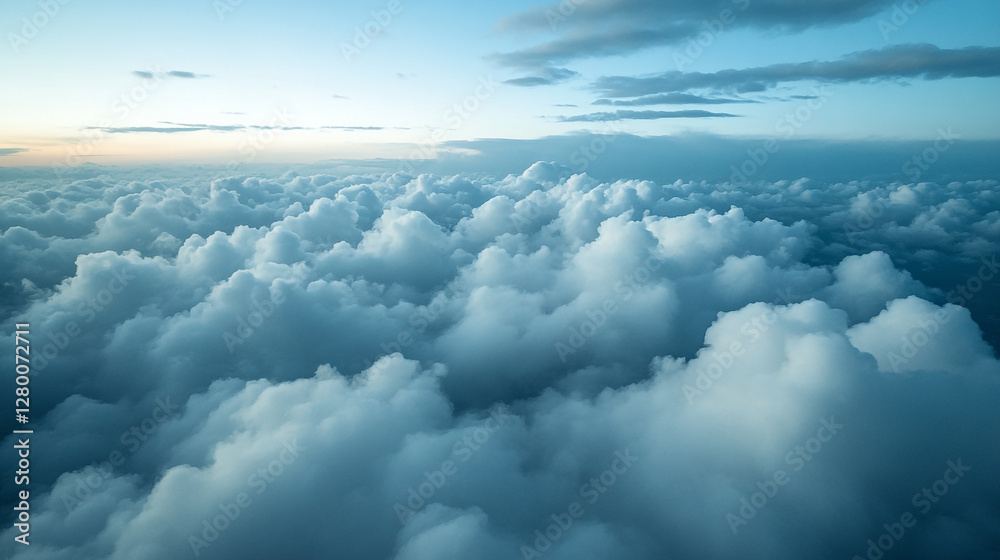 Fototapeta premium Aerial view of clouds and blue sky background. Can be used for wallpapers, backgrounds, and other creative projects.