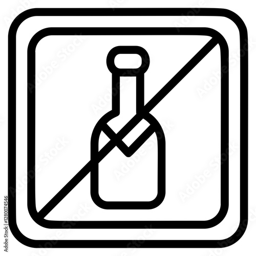 No alcohol entry Line Icon