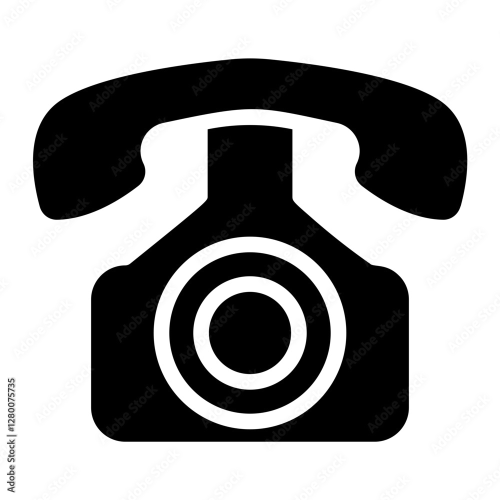 Old phone Solid Icon Old phone Solid Icon