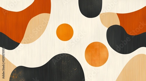 Wallpaper Mural A mesmerizing pattern showcasing bold orange and black shapes intertwined in a dynamic design Torontodigital.ca
