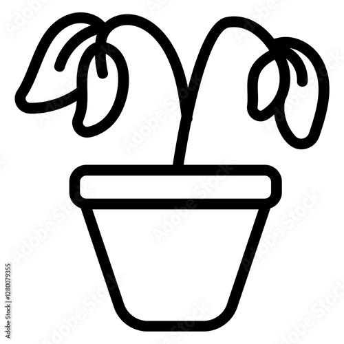 Wilted plants Line Icon