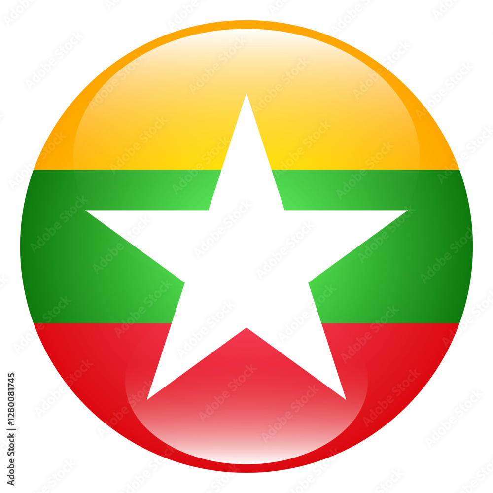 Myanmar flag circle icon vector illustration Myanmar flag circle icon vector illustration