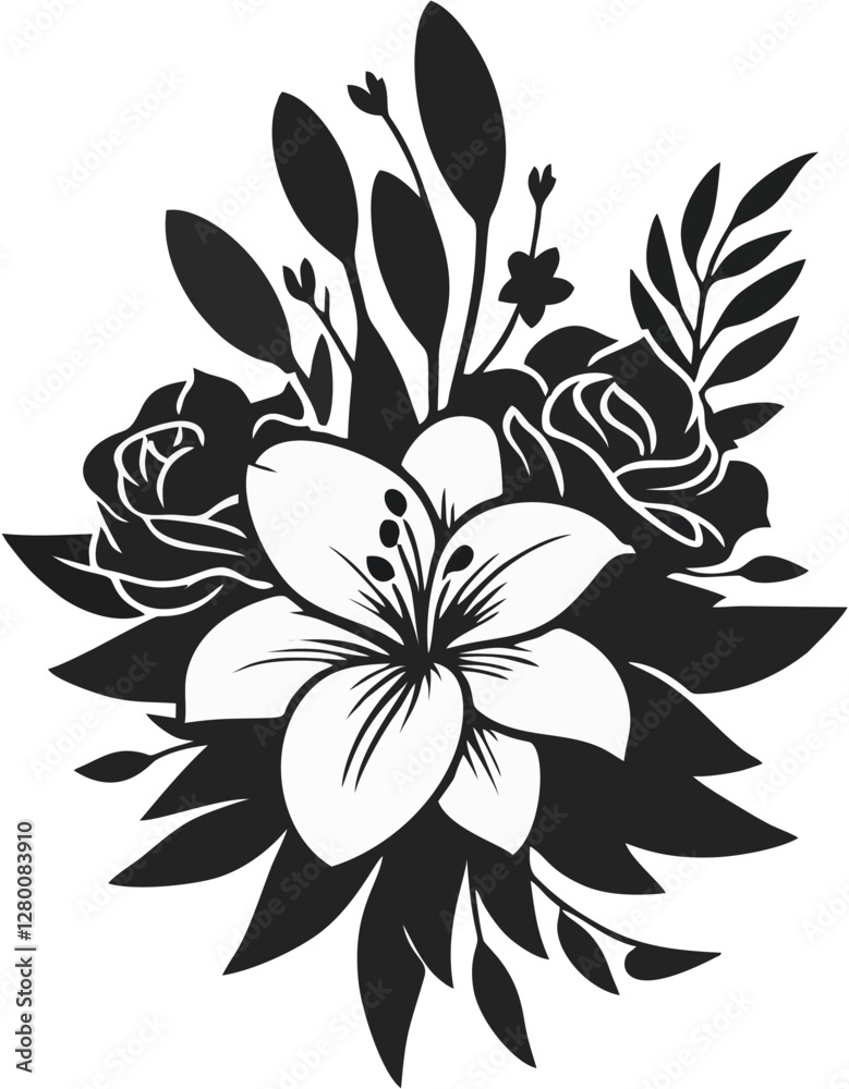 Fototapeta premium Funeral Flowers Logo Design.eps