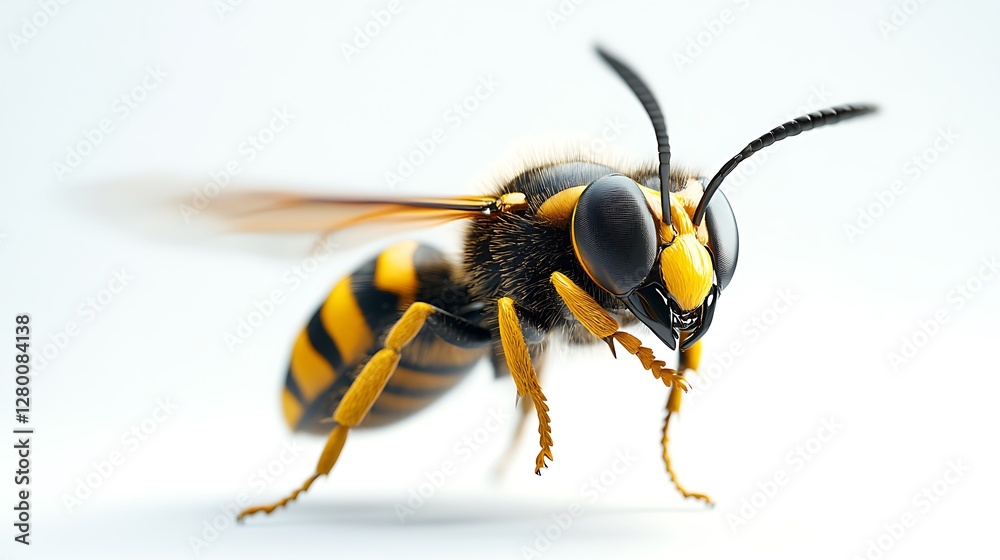 Dynamic yellow jacket in flight nature close-up macro photography Dynamic yellow jacket in flight nature close-up macro photography