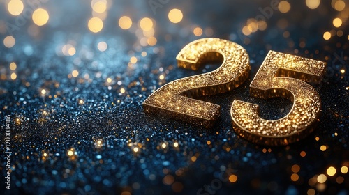 Sparkling 25th Anniversary, Festive Background