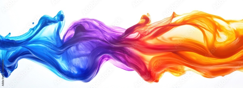 Abstract colorful liquid swirls flowing on white background. Abstract colorful liquid swirls flowing on white background.