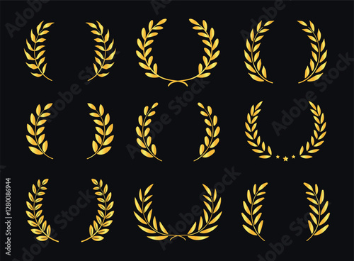 Golden Laurel Wreath Collection for Awards and Achievements