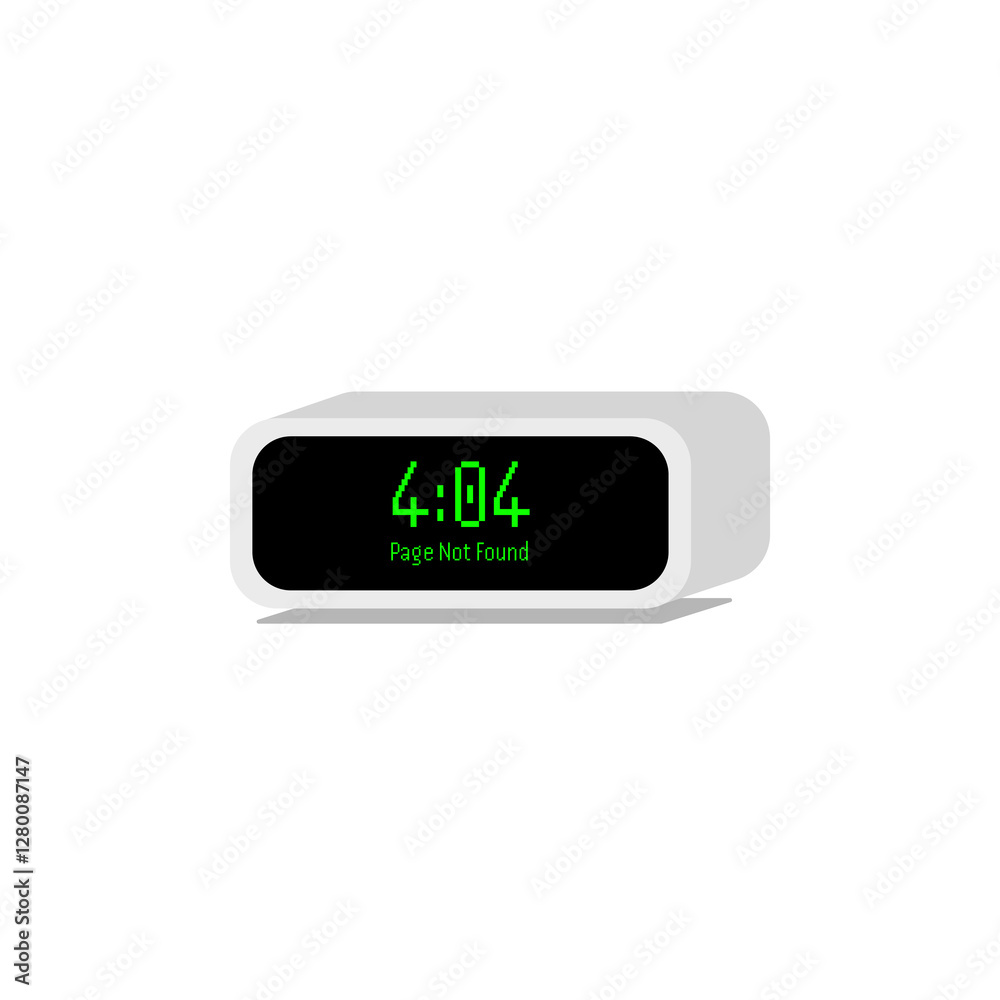 Illustration vector graphic of isometric 404 page not found concept. Digital alarm clock isolated on white. Illustration vector graphic of isometric 404 page not found concept. Digital alarm clock isolated on white.