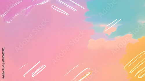 A vibrant, abstract blend of pastel colors creating a dreamy, artistic background with soft strokes and a calming aesthetic.