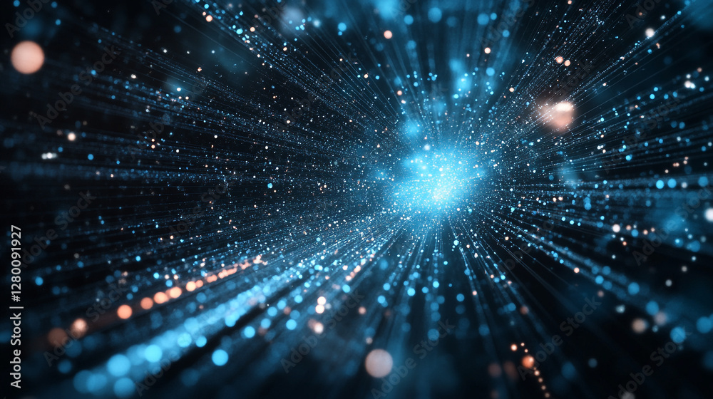 Naklejka premium Futuristic data stream visualization for technology and data analysis background