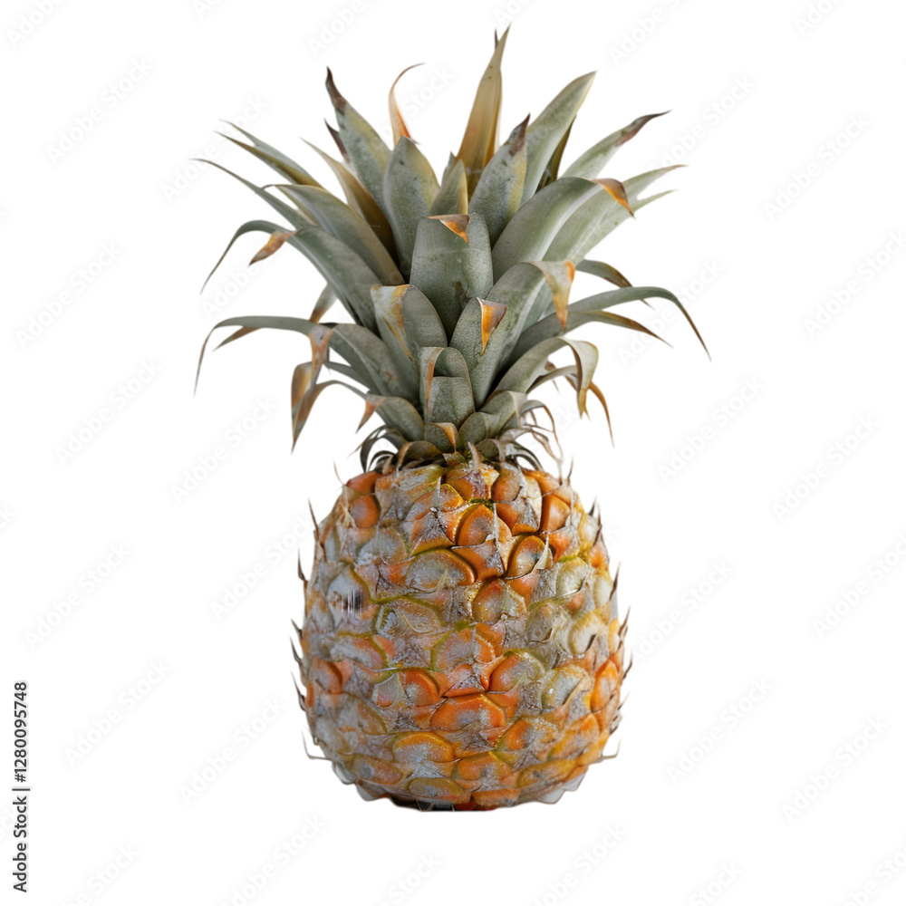 Fresh pineapple with vibrant colors and textures, isolated on a clean background for culinary use Fresh pineapple with vibrant colors and textures, isolated on a clean background for culinary use
