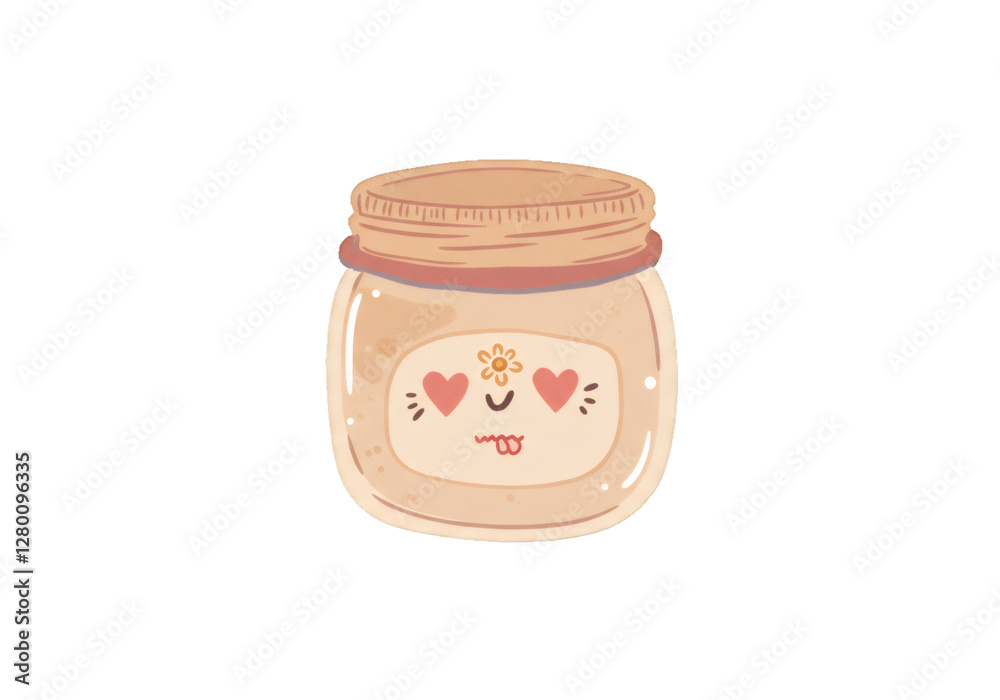 Cute Cartoon Honey Jar Illustration Cute Cartoon Honey Jar Illustration
