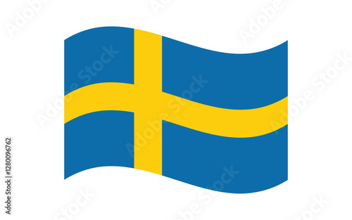 Sweden flag. Flag of Sweden. Sweden wavy flag digital vector illustration
