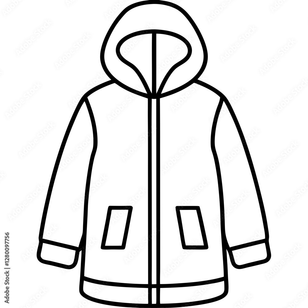 Parka Silhouette Vector on Plain Background Parka Silhouette Vector on Plain Background