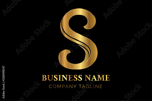 Elegant Gold S Letter Monogram Initial Logo