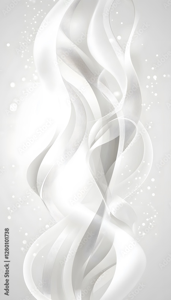 Fototapeta premium Abstract Image Depicting Elegant Swirls of White and Gray Colors