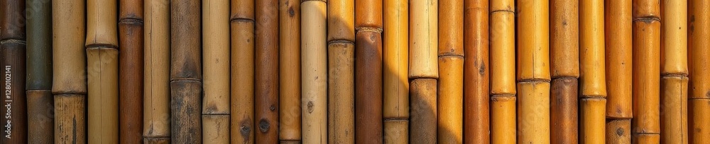 Close-up of weathered bamboo wall, showing intricate detail, design, picture Close-up of weathered bamboo wall, showing intricate detail, design, picture