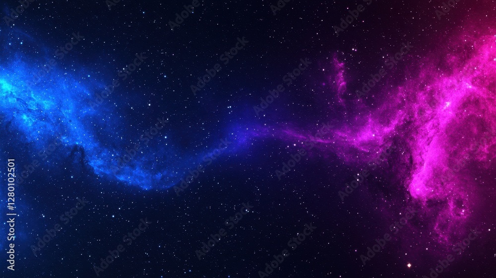Obraz premium Stunning Cosmic Background with Vibrant Blue and Pink Nebulae in Deep Space Filled with Stars and Colorful Gas Clouds for Inspiring Designs and Artworks