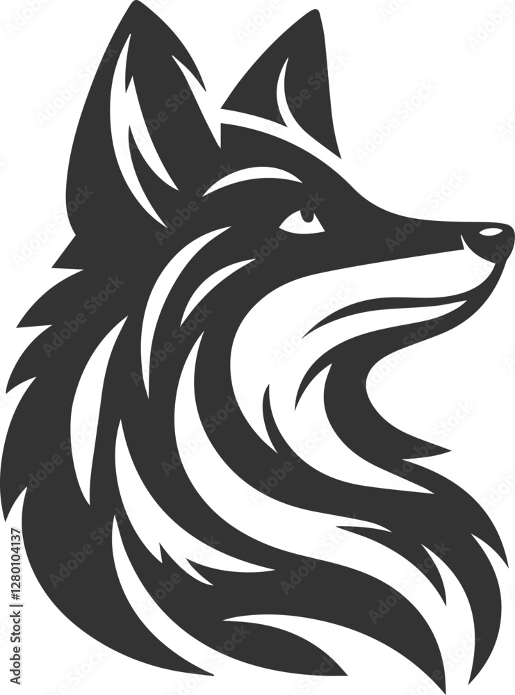 Obraz premium A fox looking up at the sky deep in thought vector