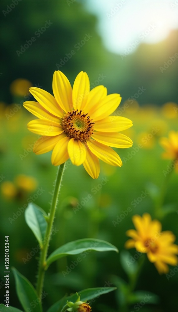 Flor de girasol enredada alrededor de una rama, nature, greenery Flor de girasol enredada alrededor de una rama, nature, greenery