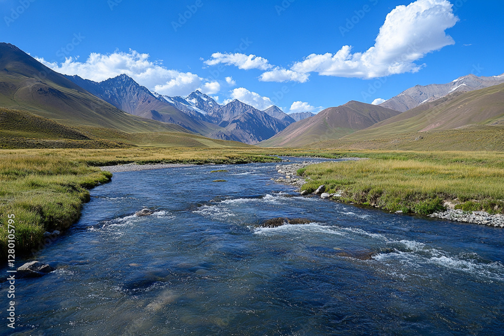 Fototapeta premium rivers and high hills