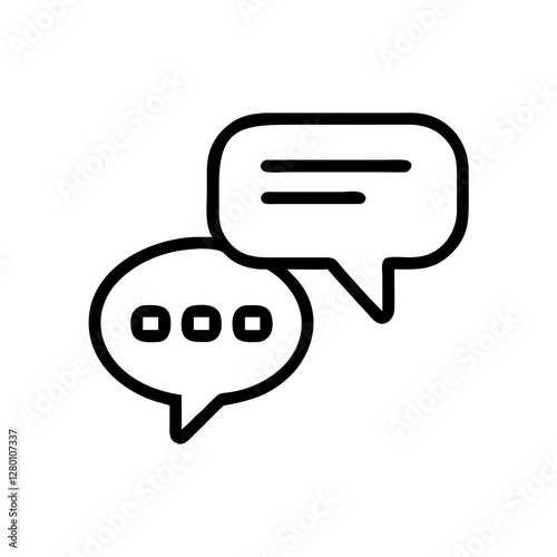 Chat bubbles icon for communication in minimalistic black outline style