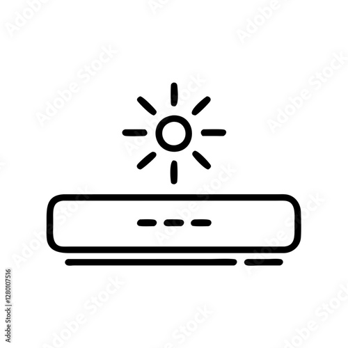 Loading bar with sun icon in minimalistic black outline style