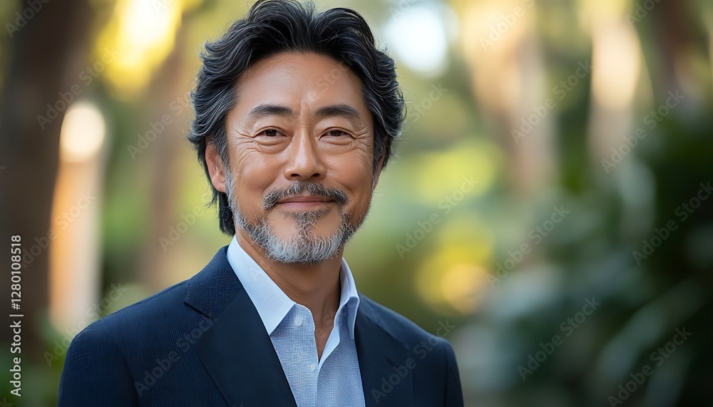 Smiling Asian businessman outdoors Smiling Asian businessman outdoors