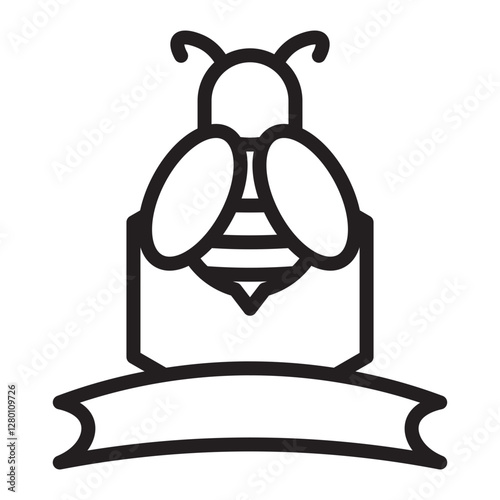 Sustainable Beekeeping Vector Line Icon Design