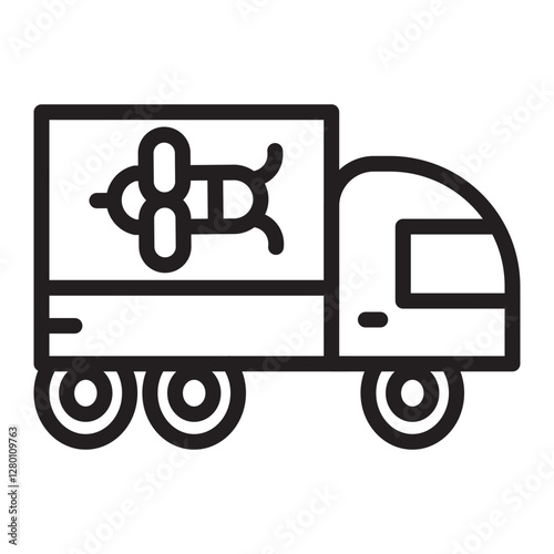 Beekeeper Truck Vector Line Icon Design