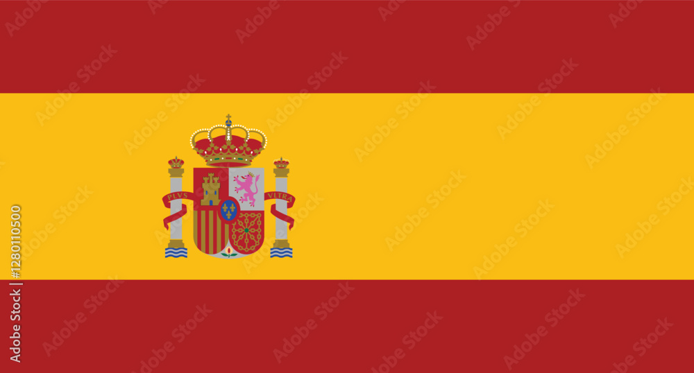 Spain Flag Vector Design| Eps File , Flag vector , National flag of Spain country Spain Flag Vector Design| Eps File , Flag vector , National flag of Spain country