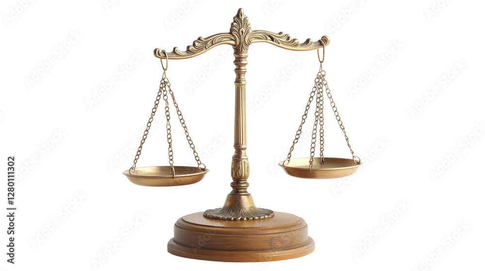 Classic Brass Balance Scale on Wood Base