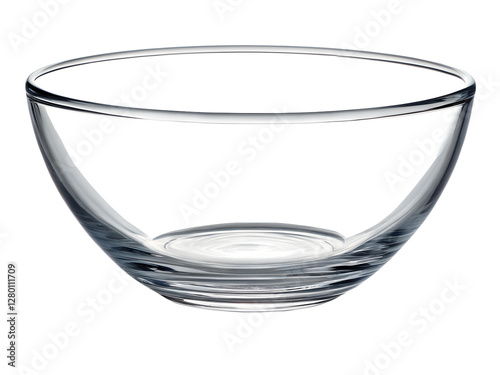 Glass bowl Closeup isolated on transparent background Generative Ai.
