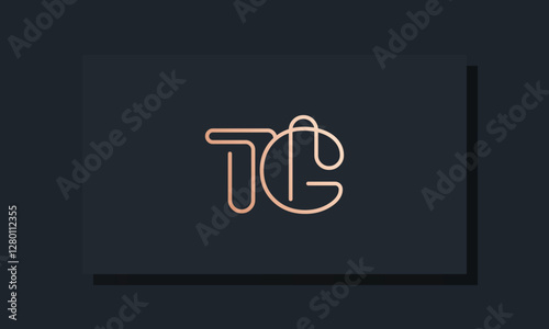 Minimal clip initial letter TG logo