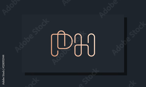 Minimal clip initial letter PH logo