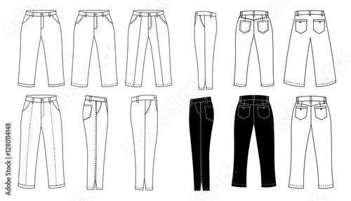 Denim Pants Collection Sketch