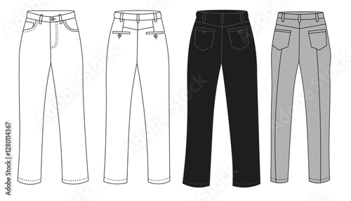 Jeans Collection Technical Sketch
