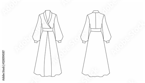 Long Sleeve Gown Illustration