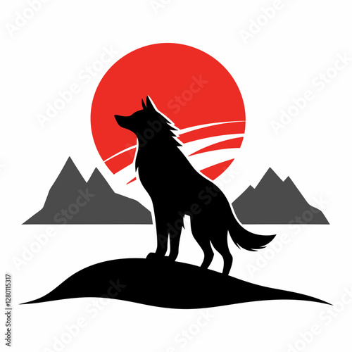 Silhouette of a werewolf howling